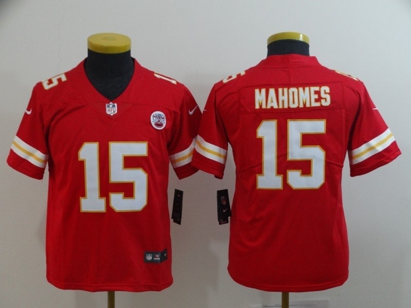 NFL Youth Kansas City Chiefs Mahomes #15 red Jersey