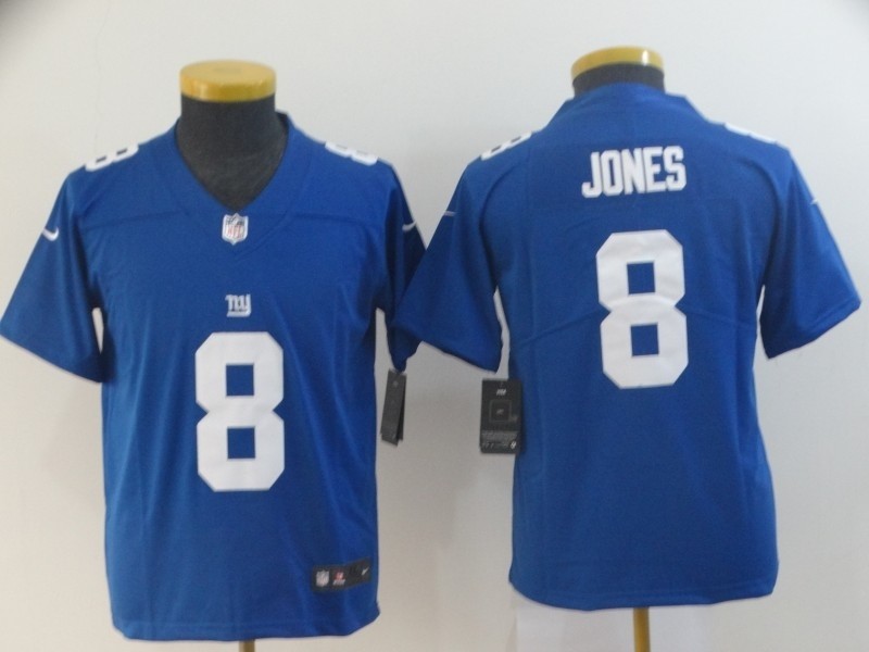 NFL Youth New York Giants Daniel Jones #8 blue Jersey