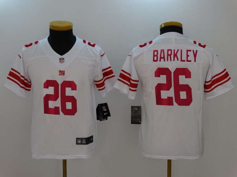 NFL Youth New York Giants Saquon Barkley #26 White Jersey