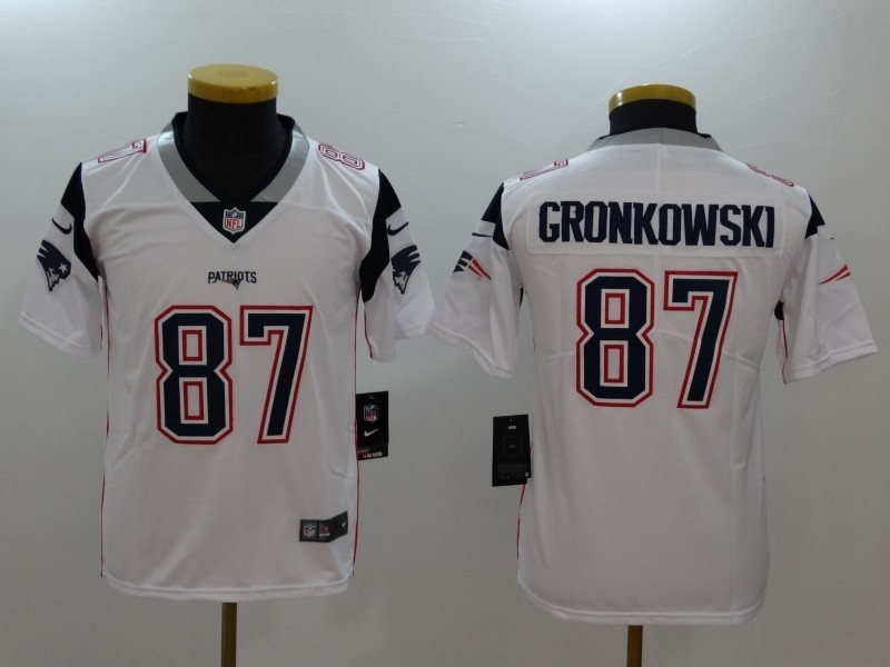 NFL Youth New England Patriots Rob Gronkowski #87 white Jersey