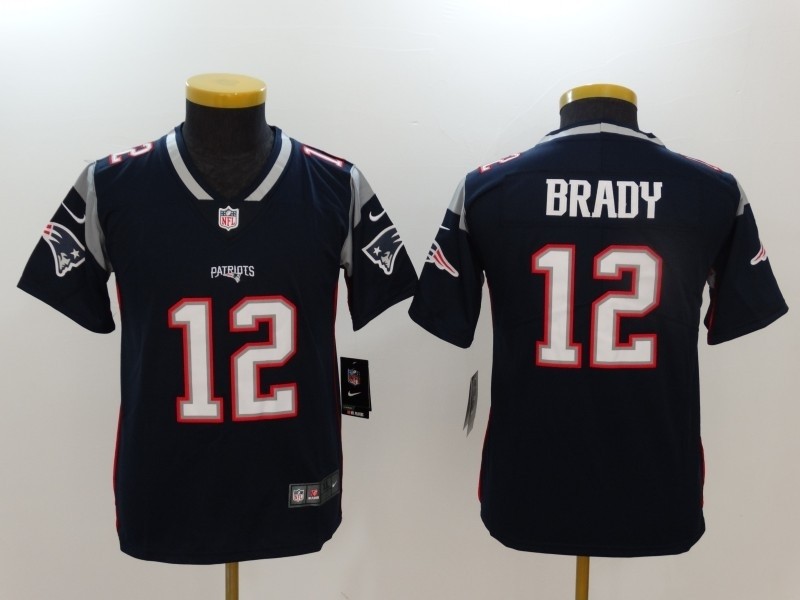 NFL Youth New England Patriots Tom Brady #12 blue Jersey