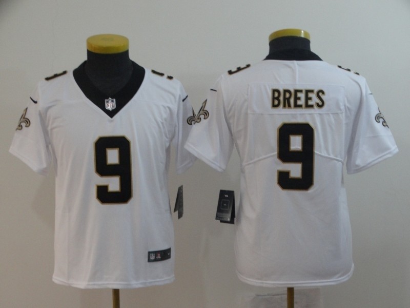 NFL Youth New Orleans Saints Drew Brees #9 white Jersey