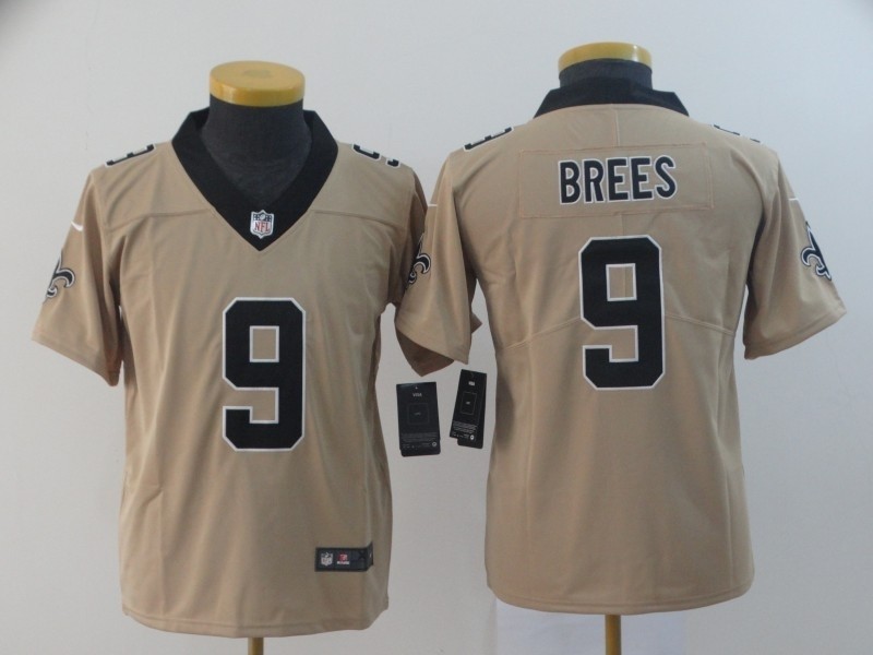 NFL Youth New Orleans Saints Drew Brees #9 Gold Inverted Legend Jersey