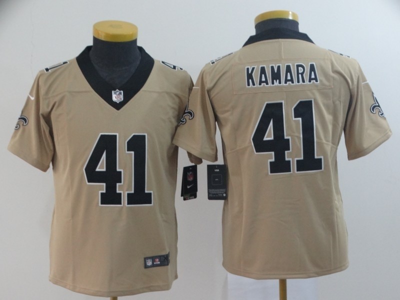 NFL Youth New Orleans Saints Kamara #41 Gold Inverted Legend Jersey