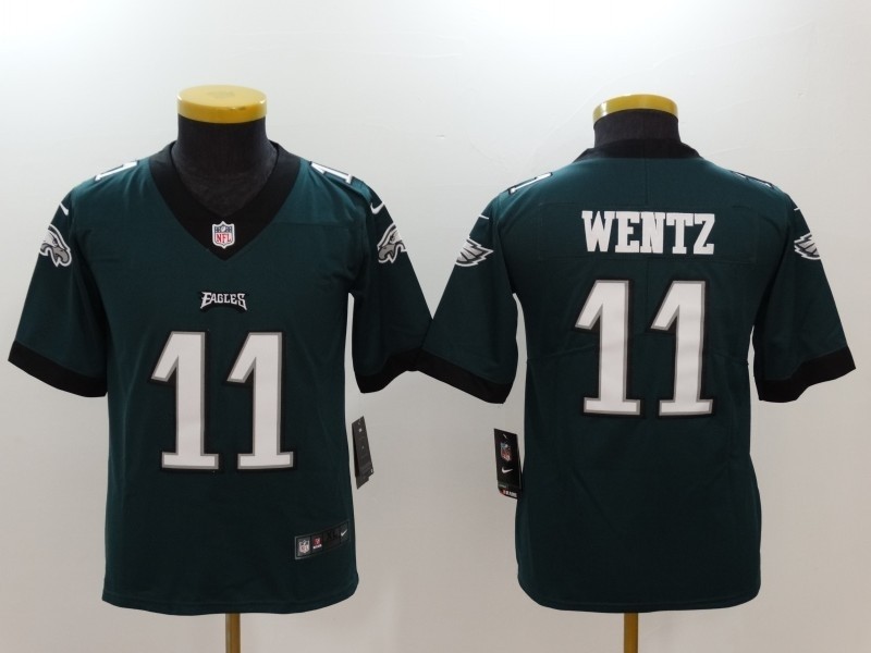 NFL Youth Philadelphia Eagles Carson Wentz #11 Green Jersey