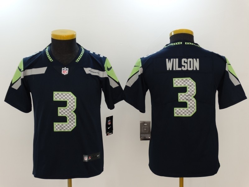 NFL Youth Seattle Seahawks Russell Wilson #3 blue Jersey