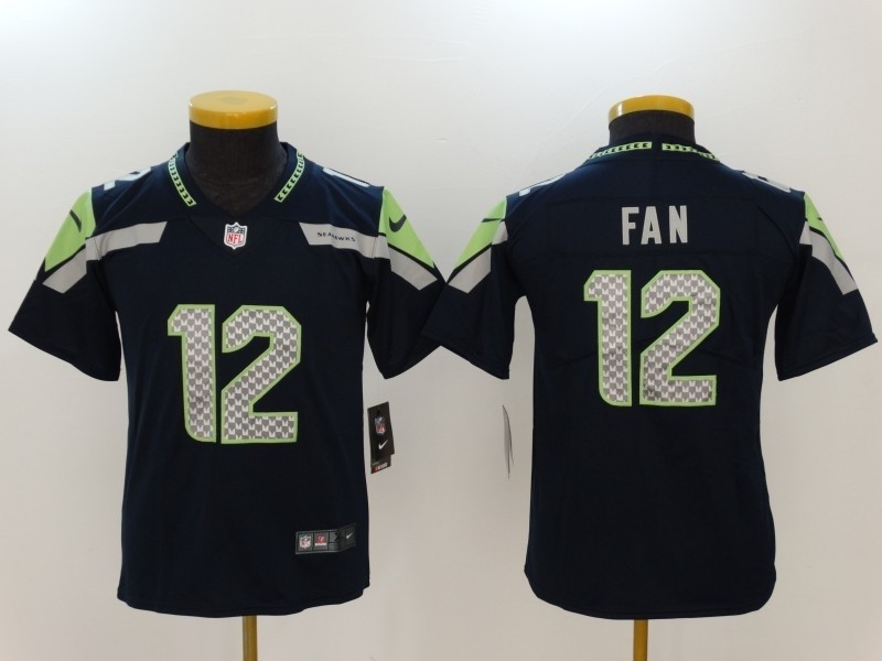 NFL Youth Seattle Seahawks Fan #12 blue Jersey