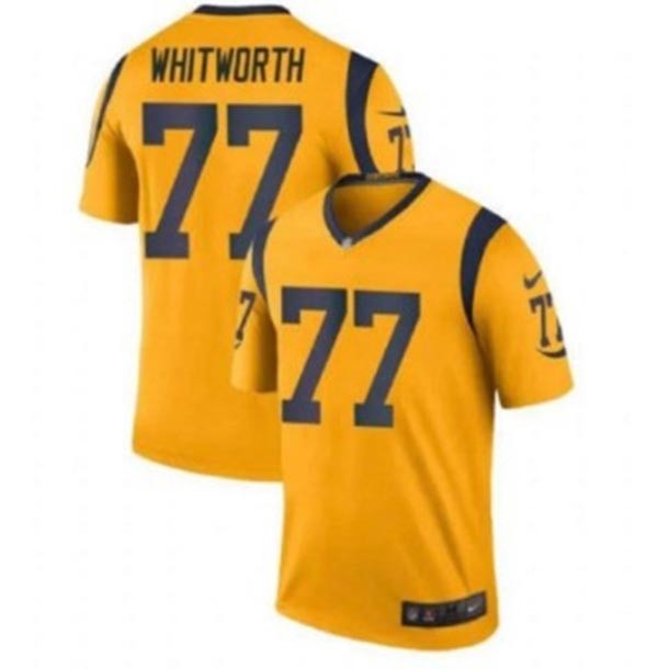 Men's Los Angeles Rams #77 Andrew Whitworth Yellow Vapor Untouchable Limited Jersey