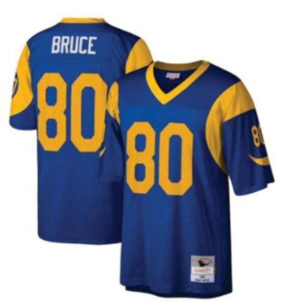 Men's Los Angeles Rams #80 Isaac Bruce Throwback Jersey