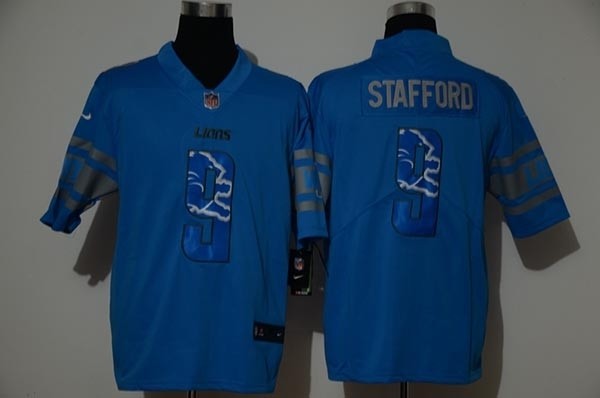 NFL Detroit Lions #9 Matthew Stafford Sky blue Logo Vapor Untouchable Limited Jersey