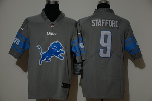 NFL Detroit Lions #9 Stafford grey Vapor Team Big Logo Vapor Untouchable Limited Jersey