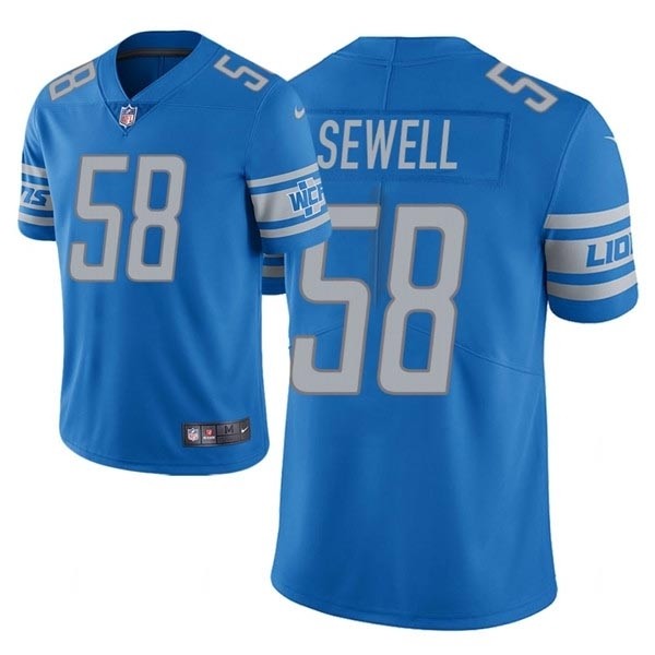 Men's Lions #58 Penei Sewell Light Blue 2021 NFL Draft Vapor Limited Jersey