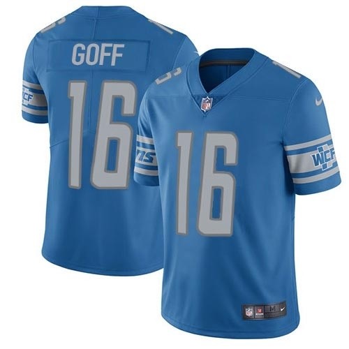 Men's Detroit Lions #16 Jared Goff Blue Team Color Stitched NFL Vapor Untouchable Limited Jersey