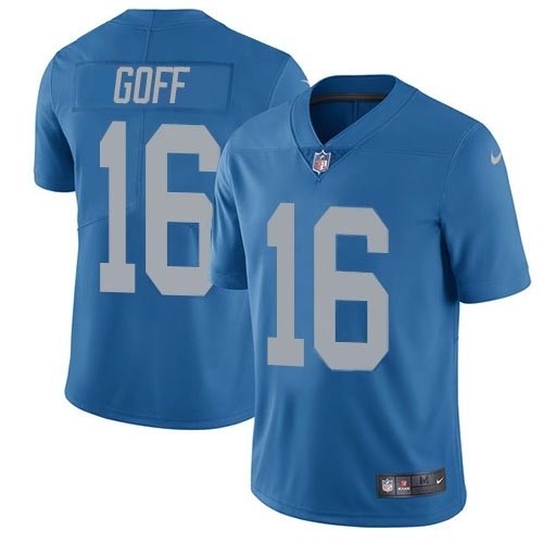 Men's Detroit Lions #16 Jared Goff Blue Throwback Stitched NFL Vapor Untouchable Limited Jersey