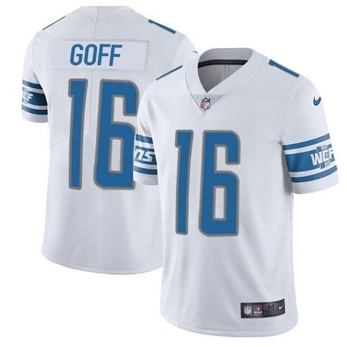 Men's Detroit Lions #16 Jared Goff White Stitched NFL Vapor Untouchable Limited Jersey