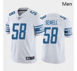 Men's Detroit Lions #58 Penei Sewell White 2021 NFL Draft Vapor Limited Jersey