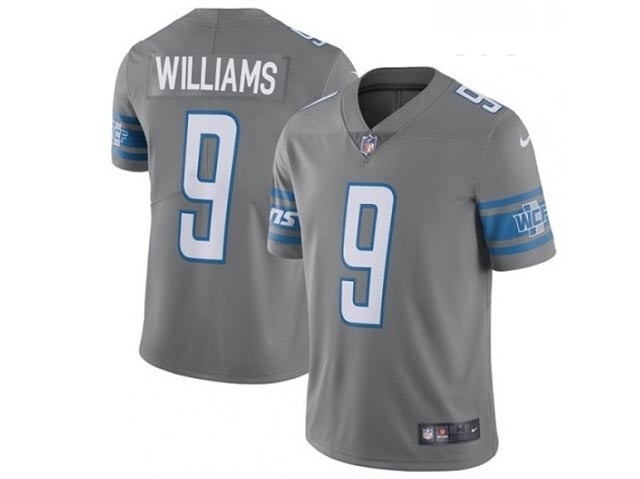 Men's Detroit Lions #9 Jameson Williams Silver Color Rush Limited Jersey