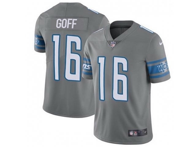 Men's Detroit Lions #16 Jared Goff Silver Color Rush Limited Jersey