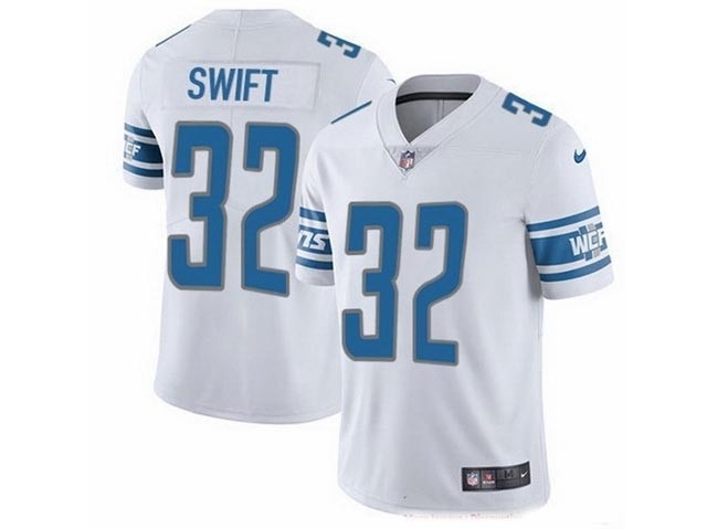 Men's Detroit Lions #32 D'Andre Swift White Vapor Untouchable Limited Jersey