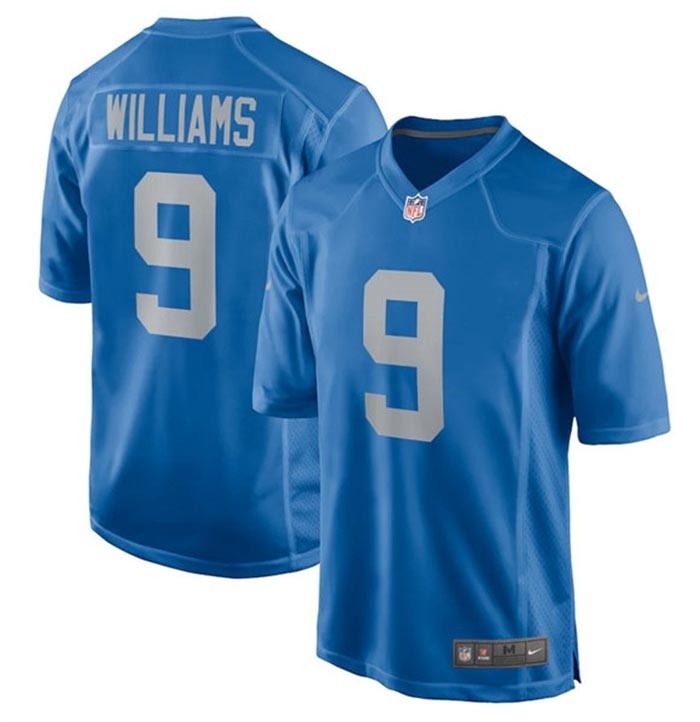 Men's Detroit Lions #9 Jameson Williams Blue Color Rush Vapor Untouchable Limited Stitched Jersey