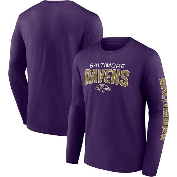 Men's Baltimore Ravens Purple Go The Distance Long Sleeve T-Shirt