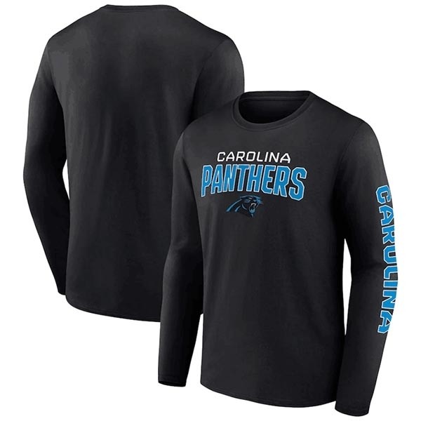 Men's Carolina Panthers Black Go The Distance Long Sleeve T-Shirt