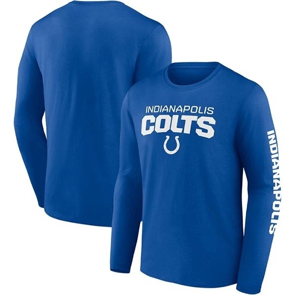 Men's Indianapolis Colts Blue Go The Distance Long Sleeve T-Shirt