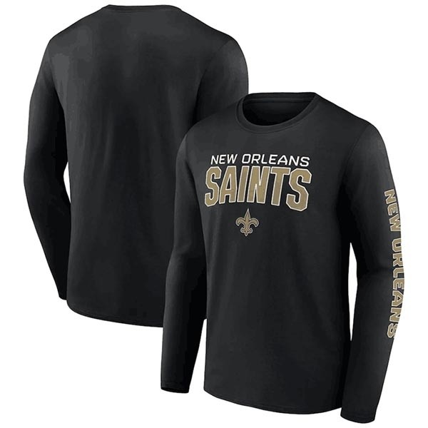 Men's New Orleans Saints Black Go The Distance Long Sleeve T-Shirt