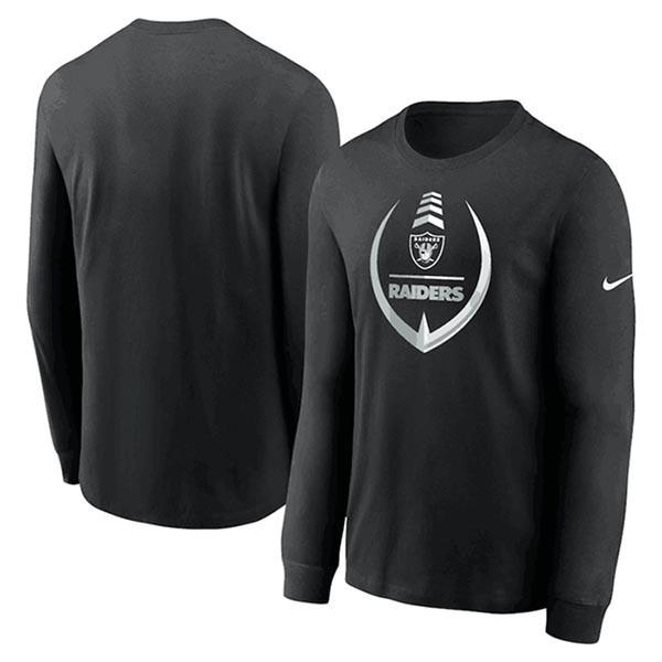 Men's Las Vegas Raiders Black Icon Legend Performance Long Sleeve T-Shirt