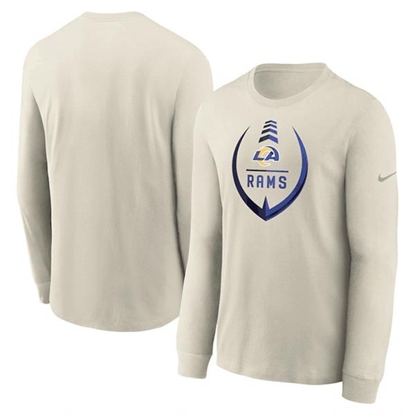 Men's Los Angeles Rams Cream Icon Legend Performance Long Sleeve T-Shirt