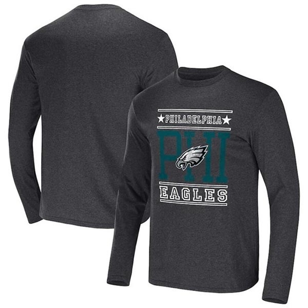 Men's Philadelphia Eagles Heathered Charcoal X Darius Rucker Collection Long Sleeve T-Shirt