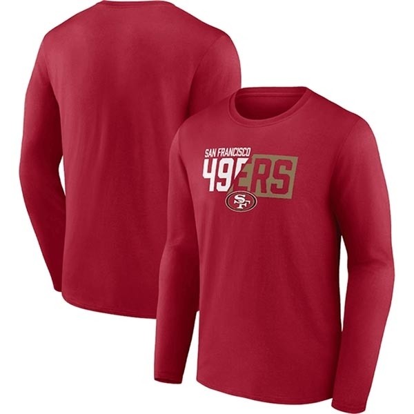 Men's San Francisco 49ers Scarlet One Two Long Sleeve T-Shirt