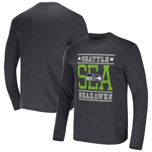 Men's Seattle Seahawks Heathered Charcoal X Darius Rucker Collection Long Sleeve T-Shirt