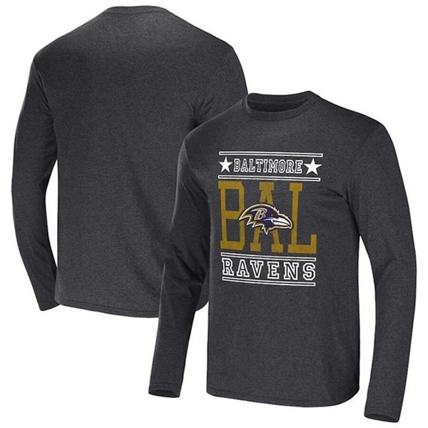 Men's Baltimore Ravens Heathered Charcoal X Darius Rucker Collection Long Sleeve T-Shirt