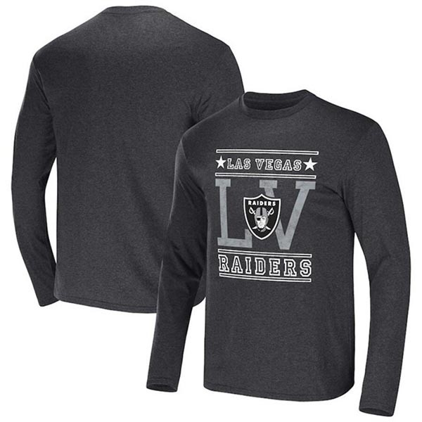 Men's Las Vegas Raiders Heathered Charcoal X Darius Rucker Collection Long Sleeve T-Shirt