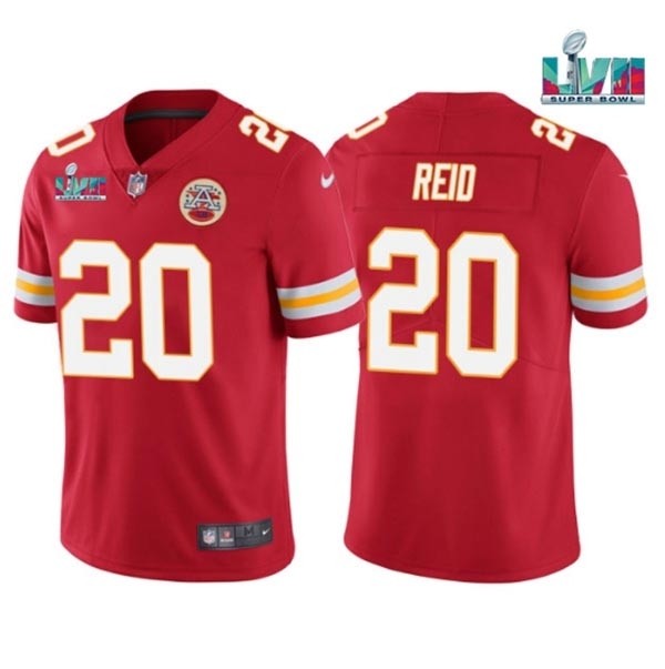 Men's Kansas City Chiefs #20 Justin Reid Red 2023 Super Bowl LVII Patch Vapor Untouchable Limited Stitched Jersey