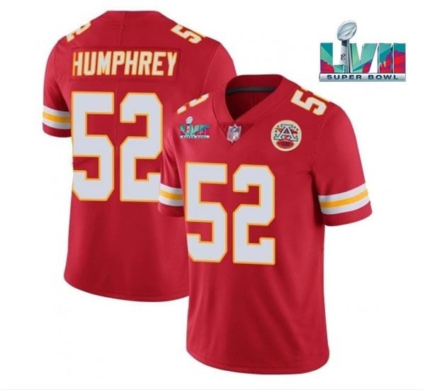 Men's Kansas City Chiefs #52 Creed Humphrey Red 2023 Super Bowl LVII Patch Vapor Untouchable Limited Stitched Jersey