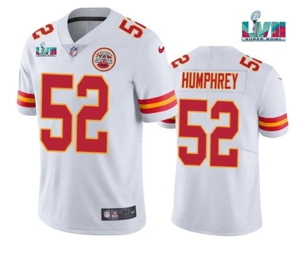 Men's Kansas City Chiefs #52 Creed Humphrey White 2023 Super Bowl LVII Patch Vapor Untouchable Limited Stitched Jersey