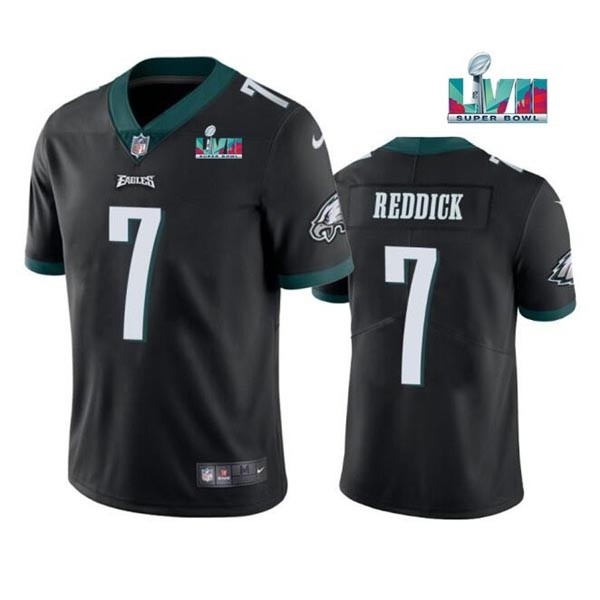 Men's Philadelphia Eagles #7 Haason Reddick Black 2023 Super Bowl LVII Patch Vapor Untouchable Limited Stitched Jersey