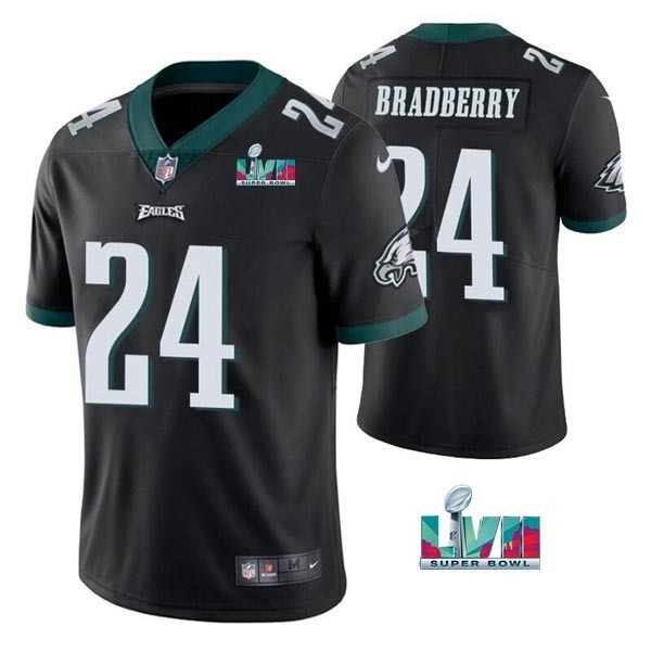 Men's Philadelphia Eagles #24 James Bradberry Black 2023 Super Bowl LVII Vapor Untouchable Limited Stitched Jersey