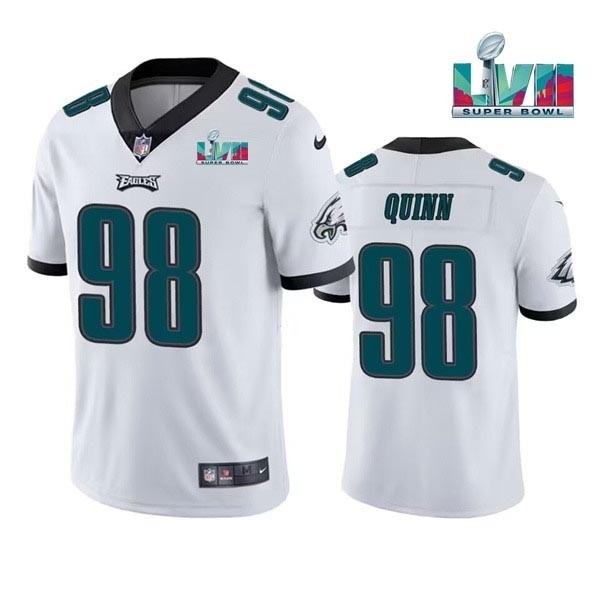 Men's Philadelphia Eagles #98 Robert Quinn White 2023 Super Bowl LVII Vapor Untouchable Limited Stitched Jersey