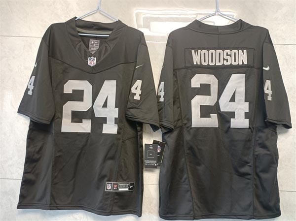 Men's Las Vegas Raiders #24 Charles Woodson Black 2023 F.U.S.E Vapor Untouchable Stitched Football Jersey