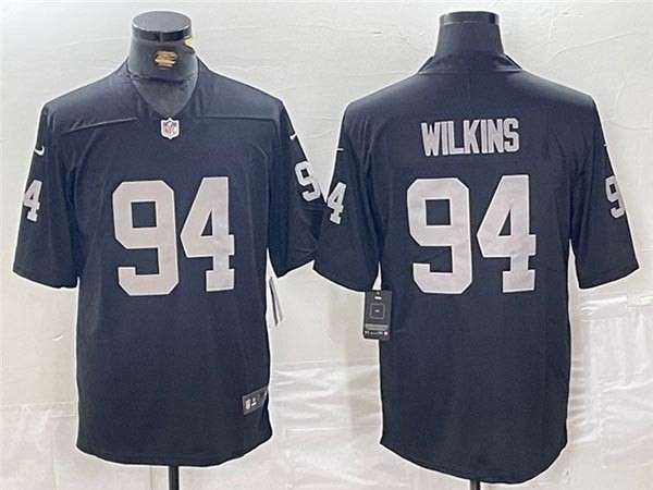 Men's Las Vegas Raiders #94 Christian Wilkins Black Vapor Limited Jersey