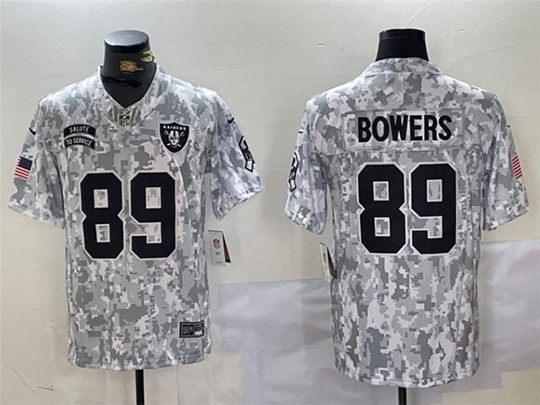 Men's Las Vegas Raiders #89 Brock Bowers Arctic Camo 2024 Salute To Service Limited Jersey