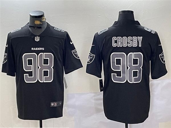 Men's Las Vegas Raiders #98 Maxx Crosby Black Vapor Impact Limited Jersey