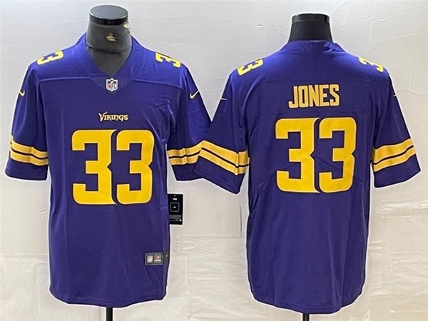 Men's Minnesota Vikings #33 Aaron Jones Purple Color Rush Limited Jersey