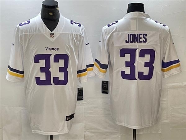 Men's Minnesota Vikings #33 Aaron Jones White Vapor Limited Jersey