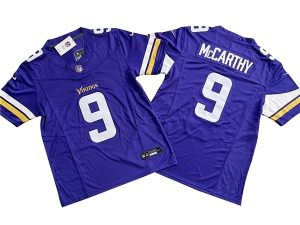 Men's Minnesota Vikings #9 J.J. McCarthy Purple Vapor F.U.S.E. Limited Jersey