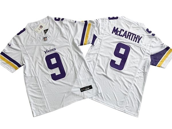 Men's Minnesota Vikings #9 J.J. McCarthy White Vapor F.U.S.E. Limited Jersey