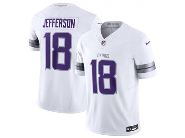 Men's Minnesota Vikings #18 Justin Jefferson Alternate White Vapor F.U.S.E. Limited Jersey